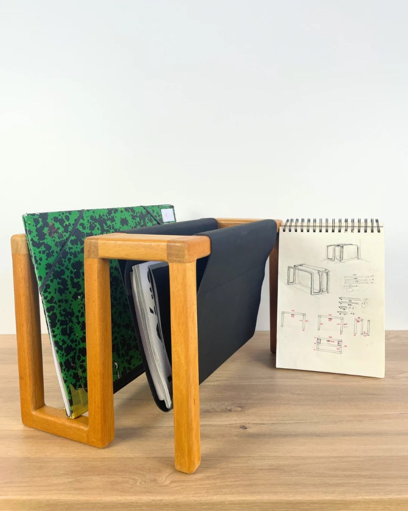 Objet en bois designé et fabriqué sur mesure par Pauline durant son stage ébénisterie à Nancy au sein de la Cité du Faire.